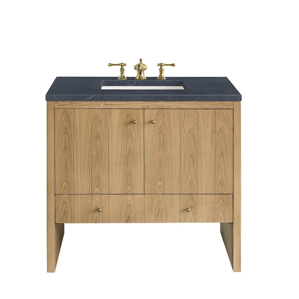James Martin Vanities Hudson 36in Single Vanity, Light Natural Oak w/ 3 CM Charcoal Soapstone Top 435-V36-LNO-3CSP - main